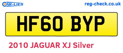 HF60BYP are the vehicle registration plates.