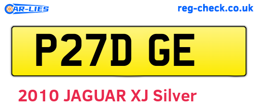 P27DGE are the vehicle registration plates.