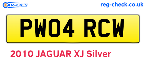 PW04RCW are the vehicle registration plates.