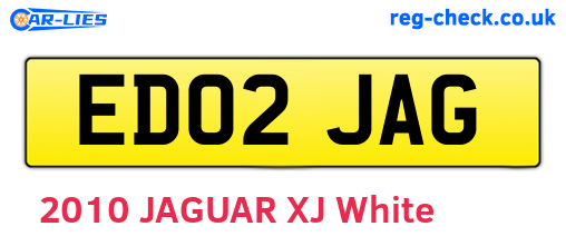 ED02JAG are the vehicle registration plates.