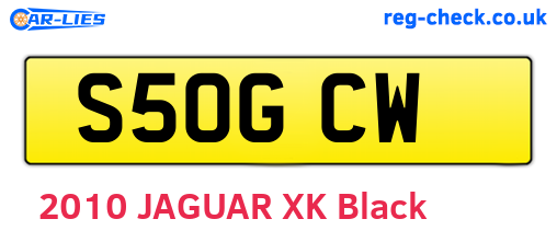 S50GCW are the vehicle registration plates.