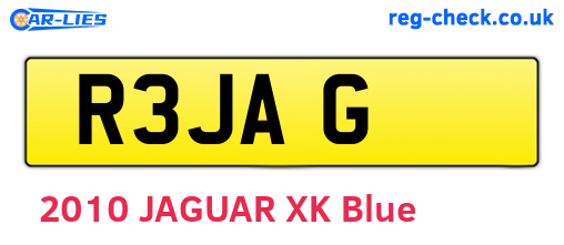 R3JAG are the vehicle registration plates.