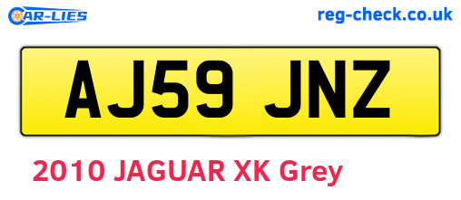 AJ59JNZ are the vehicle registration plates.