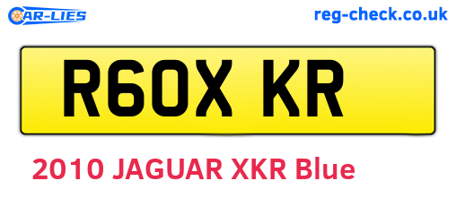 R60XKR are the vehicle registration plates.