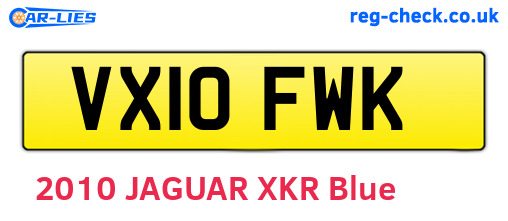 VX10FWK are the vehicle registration plates.