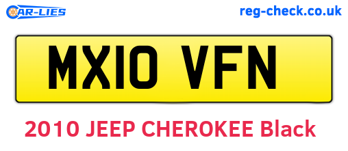 MX10VFN are the vehicle registration plates.