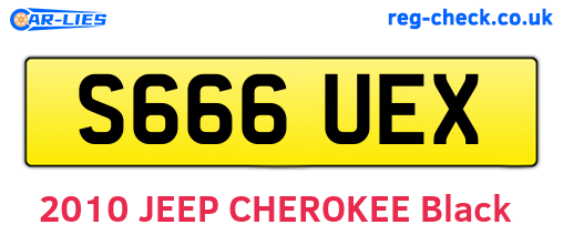 S666UEX are the vehicle registration plates.