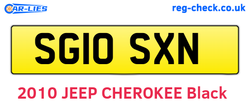 SG10SXN are the vehicle registration plates.