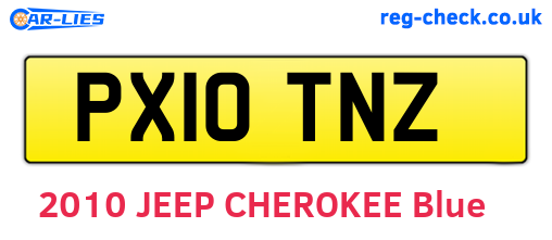 PX10TNZ are the vehicle registration plates.