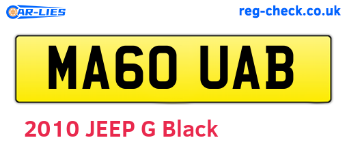 MA60UAB are the vehicle registration plates.
