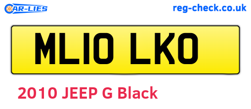 ML10LKO are the vehicle registration plates.