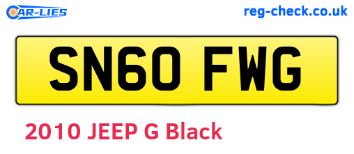 SN60FWG are the vehicle registration plates.