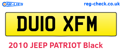 DU10XFM are the vehicle registration plates.