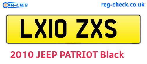LX10ZXS are the vehicle registration plates.