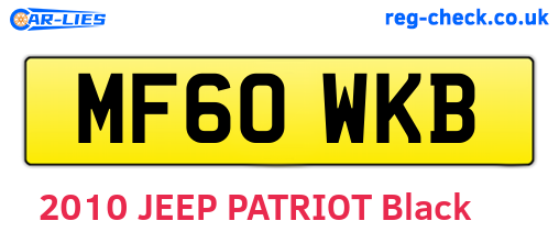 MF60WKB are the vehicle registration plates.