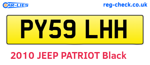 PY59LHH are the vehicle registration plates.