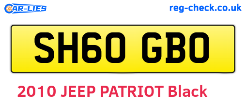 SH60GBO are the vehicle registration plates.