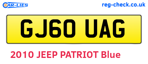 GJ60UAG are the vehicle registration plates.