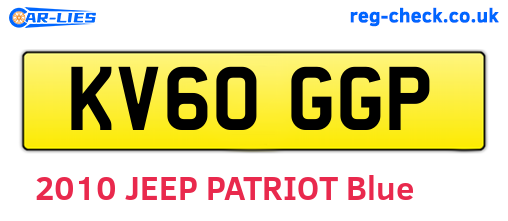 KV60GGP are the vehicle registration plates.