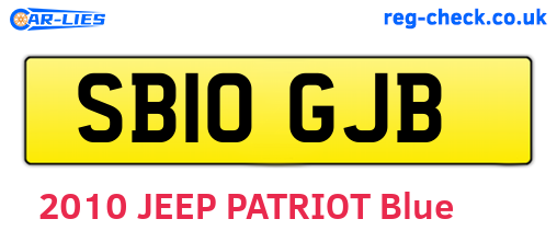 SB10GJB are the vehicle registration plates.