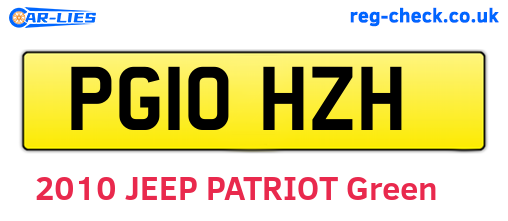 PG10HZH are the vehicle registration plates.