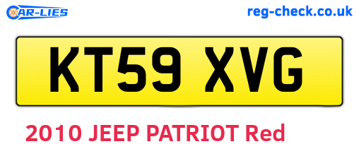 KT59XVG are the vehicle registration plates.