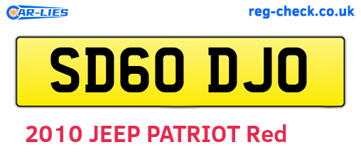 SD60DJO are the vehicle registration plates.