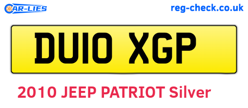 DU10XGP are the vehicle registration plates.