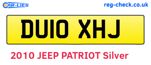 DU10XHJ are the vehicle registration plates.