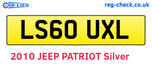 LS60UXL are the vehicle registration plates.