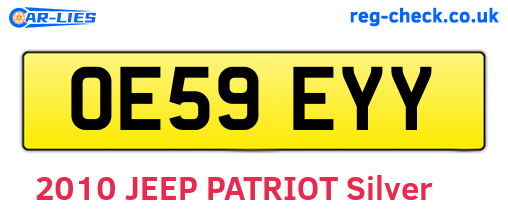 OE59EYY are the vehicle registration plates.
