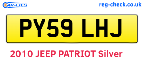 PY59LHJ are the vehicle registration plates.
