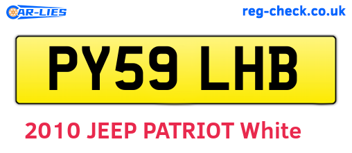 PY59LHB are the vehicle registration plates.