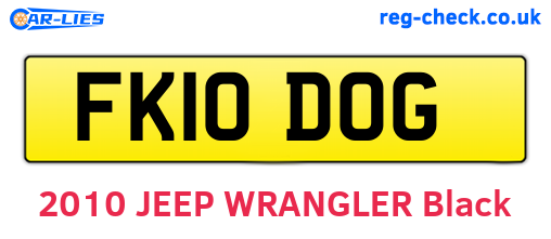 FK10DOG are the vehicle registration plates.