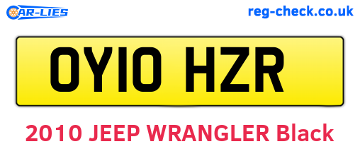 OY10HZR are the vehicle registration plates.