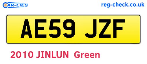 AE59JZF are the vehicle registration plates.