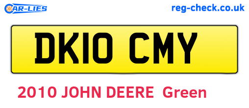 DK10CMY are the vehicle registration plates.