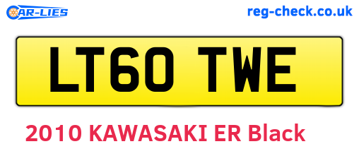 LT60TWE are the vehicle registration plates.