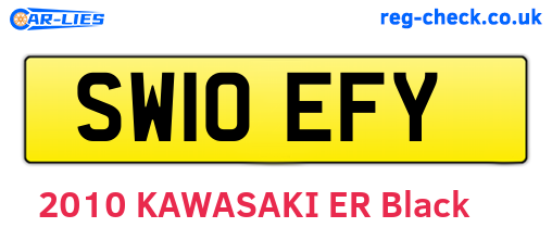 SW10EFY are the vehicle registration plates.