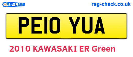 PE10YUA are the vehicle registration plates.
