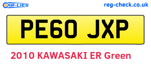 PE60JXP are the vehicle registration plates.