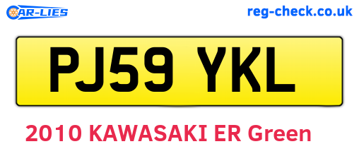 PJ59YKL are the vehicle registration plates.