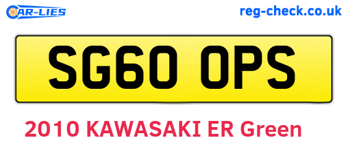 SG60OPS are the vehicle registration plates.