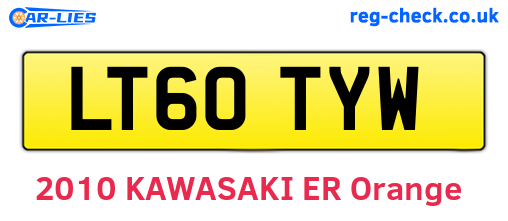 LT60TYW are the vehicle registration plates.