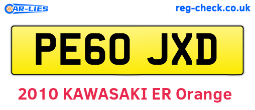 PE60JXD are the vehicle registration plates.