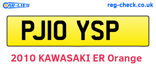 PJ10YSP are the vehicle registration plates.