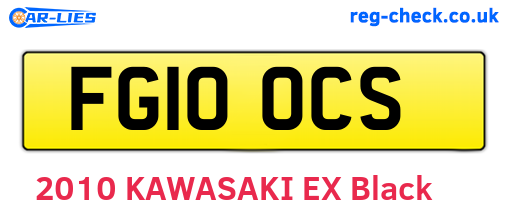 FG10OCS are the vehicle registration plates.