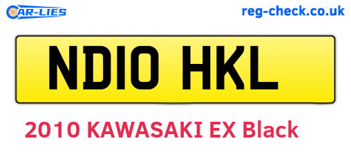 ND10HKL are the vehicle registration plates.