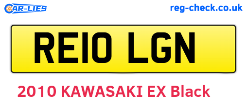 RE10LGN are the vehicle registration plates.
