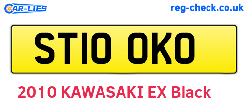 ST10OKO are the vehicle registration plates.